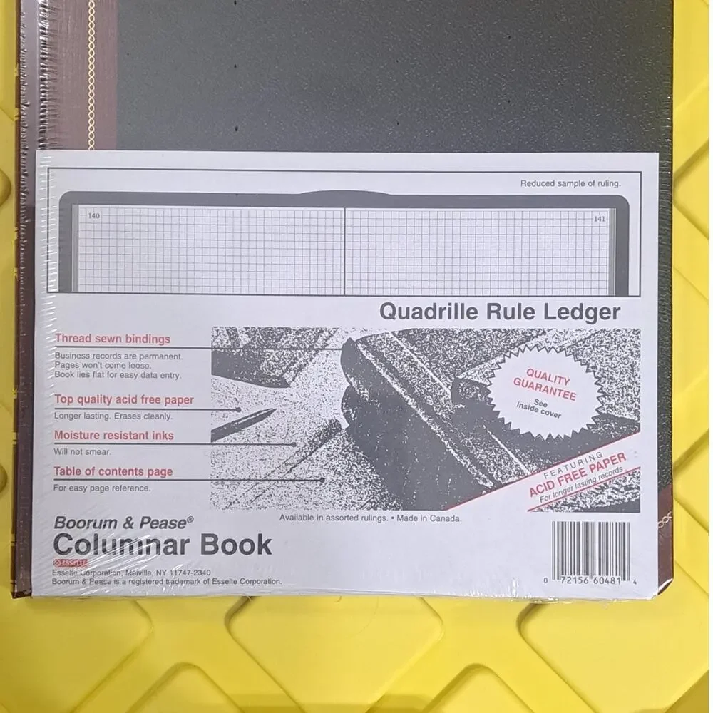 New & Sealed Boorum & Pease Columnar Ledger QUADRILLE Ruled Record Book 150 Pg
